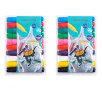 TerCasa 998702-1 Lot de 2 x 10 marqueurs textiles pour peinture sur tissu, 20 crayons de peinture pour tissu dans un étui, crayons textiles avec épaisseur de trait de 2 à 5 mm, 20 crayons de peinture