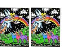 terciart coloriage en Velours décor fée et licorneM135 (Lot de 2)