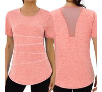 Terecey T-Shirts de Sport Femme à Manches Courtes Tee Shirt Séchage Rapide Entraînement Haut Doux et Confortable Top Col Rond pour Yoga Jogging