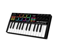 TERENCE Clavier MIDI de 25 Touches Professionnel MIDI Keyboard Contrôleur 500 mAh 8 Pads RGB Bouton Rotatif à 360° Sans Fin 8 Boutons Assignables Écran OLED Compatible avec Plusieurs DAW et Appareils