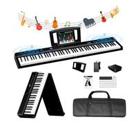 TERENCE Piano électronique pliable plus fin et léger, clavier professionnel à 88 touches avec gamme lourde, 2 haut-parleurs de 30 W, interface Bluetooth et MIDI pour différents styles de reproduction