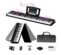 TERENCE V50 Piano Numérique 88 Touches Clavier Dynamique Pondéré 2 x haut-parleurs de 15W Panneau Tactile Sensible Fonction d'enregistrement vidéo Prise en Charge des Casques et Haut-Parleurs Externes