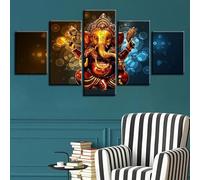 TERERGTS Impression abstraite sur toile Motif éléphant Trunk hindou, Dieu Ganesha