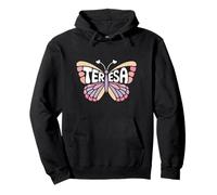 Teresa Butterfly - Word Art personnalisé avec nom Mignon Sweat à Capuche