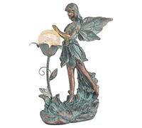 TERESA'S Collections - Grandes Sculptures et Statues de Jardin en Forme de fées, en résine de Couleur Bronze avec lumière Solaire extérieure, décorations de Saint-Valentin, pelouse, Cadeaux, 28 cm