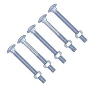 TERF® Lot de 10 boulons de carrosserie carrés M6 x 80 mm et écrou M6 (6 mm) x 80 mm avec écrous hexagonaux