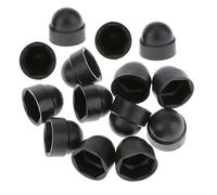 TERF® Lot de 10 cache-écrous hexagonaux M12 en plastique noir M12 (clé de 19 mm) pour écrous et boulons de protection hexagonaux
