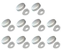 TERF® Lot de 10 cache-vis en plastique blanc à clipser pour la plupart des vis de diamètre 6 g à 8 g (3,5 mm - 4 mm)