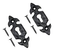 TERF® Lot de 2 rosaces de 75 mm de style vintage traditionnel noir antique avec vis de fixation 75 mm