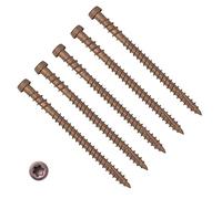 TERF® Lot de 20 vis Torx pour terrasse en bois dur et tendre 5 x 80 mm Finition marron 5 mm x 80 mm