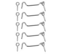 TERF® Lot de 5 crochets de cabine et œillets en zinc de haute qualité 50 mm pour porte de porte de porte coulissante de fenêtre, de grange, d'armoire, de portail et utilisation polyvalente