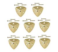 TERF® Lot de 8 équerres traditionnelles vintage en laiton poli de 28 mm pour réparation de coffre avec vis de fixation pour commode, armoire, bureau, tiroir, table et multi-usage