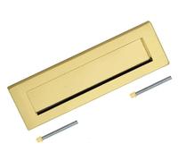 TERF Plaque aux lettres de style victorien traditionnel en laiton poli 255 mm x 100 mm avec vis de fixation incluses