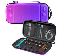 TERIOS Étui de transport avec emplacements pour cartes de jeu et micro SD pour Switch2 et OLED (dégradé x violet foncé)