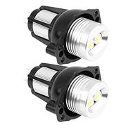 Terisass 2pcs Voiture LED Antibrouillard avec Lentille Halo Angel Eyes Anneaux Conduite Ampoules pour 3series E90 E912005 2006 2007 2008 Aluminium ABS