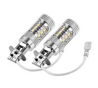 Terisass Ampoule H3 Led 24v Camion， 2Pcs H1 / H3 XBD 16SMD 80W Haute Puissance Haute Luminosité Led Feux De Brouillard Diurnes 12V-24V 100w Longue Porte，Ampoule H3 Led