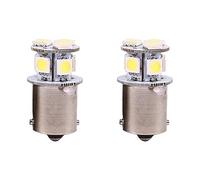 Terisass Ampoules de feux stop 2pcs blanc BA15S R5W 1156 5050 8SMD LED Car feux stop led 986 tail light bulb r5w+ r5w 12v 5w+ led 6v ba15s