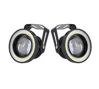 Terisass Rond Feux LED Antibrouillard， 3in LED Voiture Ange Yeux Rond Antibrouillard Haute Luminosité IP65 étanche DC 12 V Universel Blanc éclairage Super Lumineux