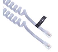 TeRJ10 Telephone Cable Spiral Spring Curved Phone Cable Handset Wire 3m Compatible with AT&T,Cisco,NEC,ROLM,ITT,TI etc Landline Phones (White)