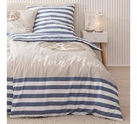 termana Ancre Parure de lit (2 pièces, 155 x 220 cm, motif Moin Moin) Maritime Parure de lit 80 x 80 cm + 155 x 220 cm Grande taille