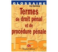 Termes De Droit Pénal Et De Procédure Pénale