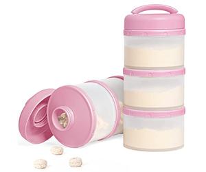 Termichy Boîte Doseuse à Poudre de Lait empilable, Paquet de 2 (bébé rose)