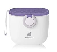 Termichy Distributeur de lait en poudre pour bébé 250 g avec grattoir et cuillère (violet, blanc, 1 pièce)