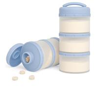 Termichy Lot de 2 boîtes de rangement empilables pour bébé en poudre (bleu clair)