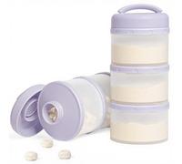 Termichy Lot de 2 boîtes de rangement empilables pour bébé en poudre (violet clair)