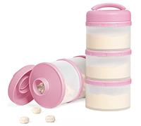 Termichy Lot de 2 boîtes de rangement en poudre de lait empilables pour bébé (bébé rose)