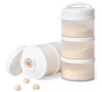 Termichy Lot de 2 distributeurs de lait en poudre empilables pour bébé Blanc