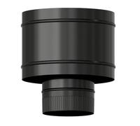 Terminal antirévocateur poêle vitrifié noir Ø 120 mm. Chapeau tube cheminée, chapeau tube fumée, chapeau tube chauffage