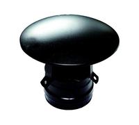 Terminal chapeau chinois conduit de fumée femelle 100 mm peint en noir pastilles en acier inoxydable