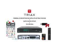 Pack Récepteur Décodeur Terminal de Réception Satellite HD TRIAX THR 9930 + Carte d?Accès TNTSAT + Clé USB 64Go