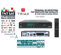 TERMINAL DE RECEPTION TNT GRATUITE PAR SATELLITE HD - TRIAX THR 9930 - AVEC CARTE D'ACCES TNTSAT