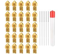 Terminal Mk8 0.4mm, 3 Embouts, 25 Embouts, Imprimante 3d, Buse En Laiton, Extrudeuse Avec 5 Aiguilles De Nettoyage Et Récipient En Plastique