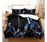 Terminator Housse De Couette 3D Parure De Lit pour,3 Pièces Housses De Couette avec Fermeture Éclair Taies d'oreiller Housses De Couettes Microfibre Single(140x200cm)