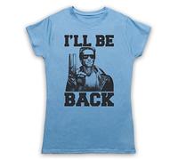 Terminator I'll Be Back T-Shirt des Femmes, Bleu Clair, Small