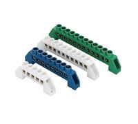 Terminaux anneaux Crimp, Bornier de terre en cuivre avec connecteur neutre ligne zéro, 5 à 12 trous(Green 12P)