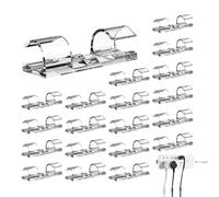 Terminaux métalliques auto-adhésifs, bornes filaires auto-adhésives | 20 pièces Wire Manager-Transparent Cable Porte-câble pour, organisateur de câble stable sous le bureau, Organisateur de câb