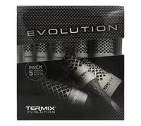 Termix Evolution Basic Brosse à cheveux thermique ronde professionnelle en fibre ionisée haute performance, en particulier pour les cheveux d'épaisseur moyenne, pack de 5 brosses