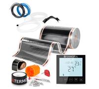 Termofol Chauffage Electrique par le Sol Set - Tapis Chauffant avec H1 Black Thermostat 230V - Chauffage d'appoint Puissance 80W/m2 - Surface 1 m² - Plancher Chauffant Electrique
