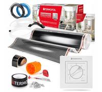 Termofol Chauffage Electrique par le Sol Set - Tapis Chauffant avec H3 Thermostat 230V - Chauffage d'appoint Puissance 80W/m2 - Surface 1 m² - Plancher Chauffant Electrique