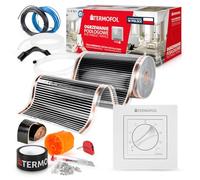 Termofol Chauffage Electrique par le Sol Set - Tapis Chauffant avec H3 Thermostat 230V - Chauffage d'appoint Puissance 80W/m2 - Surface 8 m² - Plancher Chauffant Electrique
