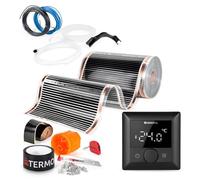 Termofol Chauffage Electrique par le Sol Set - Tapis Chauffant avec H5 Thermostat 230V - Chauffage d'appoint Puissance 80W/m2 - Surface 8 m² - Plancher Chauffant Electrique