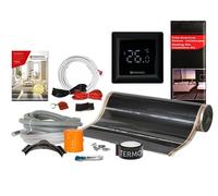 Termofol Chauffage Electrique par le Sol Set - Tapis Chauffant avec H6 Noir Thermostat 230V - Chauffage d'appoint Puissance 140 W/m2 - Surface 2m² - Plancher Chauffant Electrique