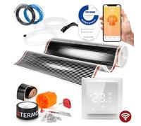 Termofol Chauffage Electrique par le Sol Set - Tapis Chauffant avec H6 Wifi Thermostat 230V - Chauffage d'appoint Puissance 220W/m2 - Surface 14 m² - Plancher Chauffant Electrique