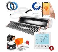 Termofol Chauffage Electrique par le Sol Set Tapis Chauffant avec WiFi Thermostat 230V - Chauffage d'appoint Puissance 220 W/m2 - Surface 12m² - Plancher Chauffant Electrique