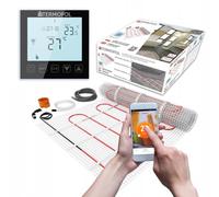 Termofol Tapis de Chauffage Sol + Thermostat Set - Surface 0,5 m² - Puissance 150W/m2 - Chauffage au Sol Electrique avec Thermostat WiFi Noir - Plancher Tapis Chauffant Electrique