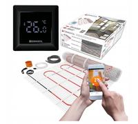 Termofol Tapis de Chauffage Sol + Thermostat Set - Surface 15 m² - Puissance 150W/m2 - Chauffage au Sol Electrique avec Thermostat H6 WiFi Noir - Plancher Tapis Chauffant Electrique